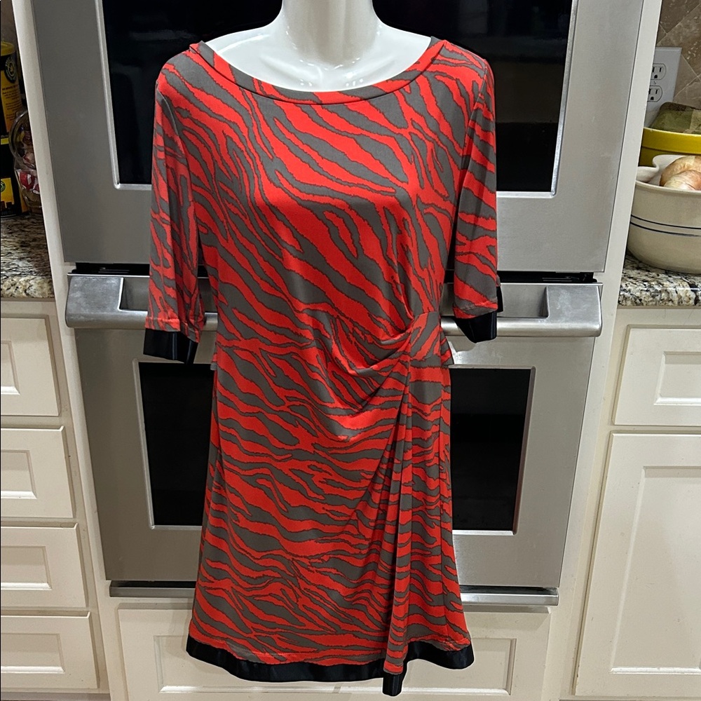 MSK Red and Black Asymmetrical Dress